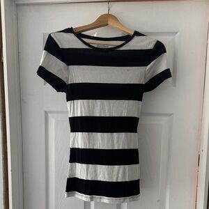 Old Navy Black and White Striped Tee